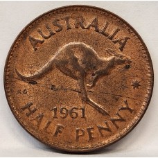 AUSTRALIA 1961 . HALF 1/2 PENNY . HIGH GRADE LUSTRE